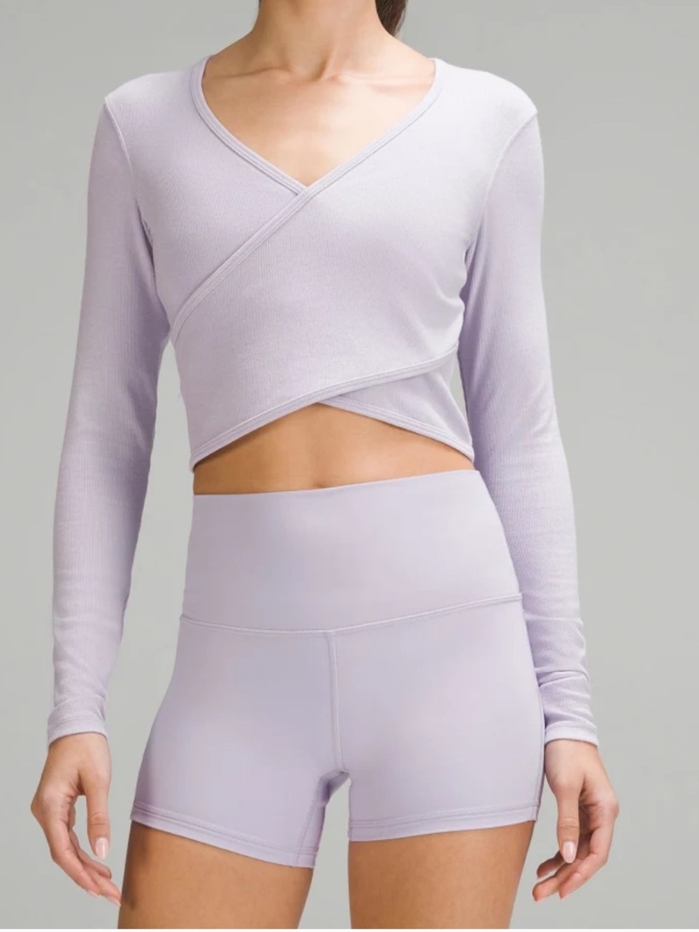 Lululemon Wrap-Front Ribbed Long-Sleeve Top